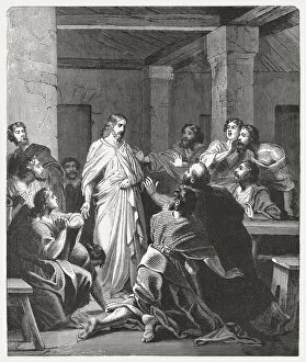 Images Dated 9th October 2017: Jesus Appearance to the Disciples (John 20, 19-20), published 1886