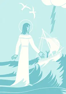 Miracle Prints: Jesus Helping Man in Boat