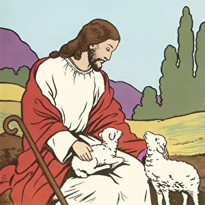 Blessing Prints: Jesus With Two Lambs