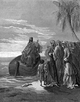 Images Dated 12th November 2009: Jesus preaches from a ship