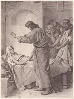 World Religion Gallery: Jesus Raises the Daughter of Jairus, photogravure, published in 1886