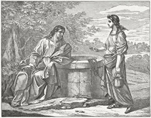 Images Dated 30th April 2012: Jesus and the Samaritan woman (John 4, 1-26), published 1877