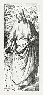 Images Dated 5th August 2019: Jesus as a sower (Matthew 13), wood engraving, published 1850