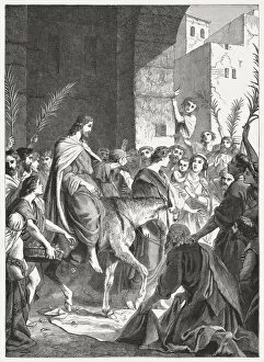 Images Dated 9th October 2017: Jesus Triumphal Entry into Jerusalem (John 12), published in 1886