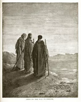 Images Dated 26th January 2018: Jesus on the Way to Emmaus Engraving