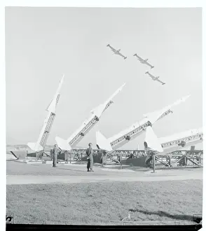 Jet Fighters Flying Over a Defense Unit