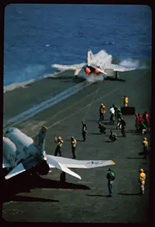 Jet Taking Off From an Aircraft Carrier