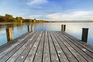 Jetty, Lake Starnberg at Ambach, Bavaria, Germany, Europe, PublicGround