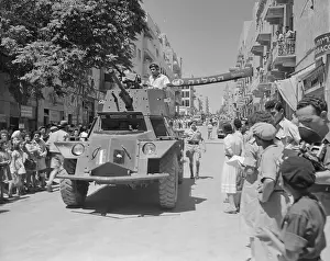 Jewish Military Car Passing Impressed Crowd