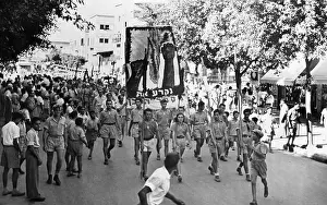 Palestine Prints: Jewish Protesters Marching in Jerusalem 1945