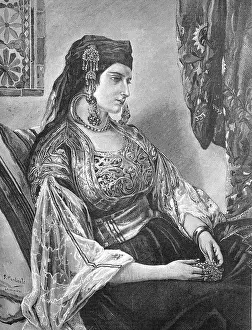 Ethnic Prints: Jewish woman, noble Jewish woman in noble dress and with much jewellery