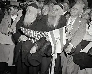 Two Jews Hold Flags At Israel Indep. Ral