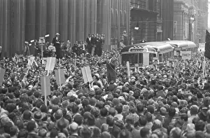 1960 Us Presidential Election Prints: JFK Campaigning from Motorcade in Crowd