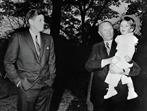 JFK and Konrad Adenauer with John Kennedy Jr