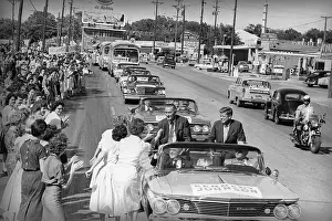 JFK and LBJ Campaign in Motorcade 1960