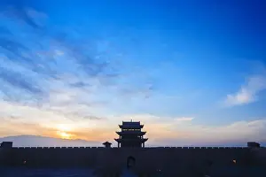 Porcelain Prints: Jiayuguan fort at dusk