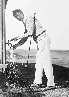 Sandwich Prints: Jim Barnes Washing Golf Ball