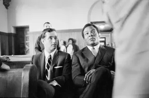 Assaulting Prints: Jim Brown in Court with His Attorney