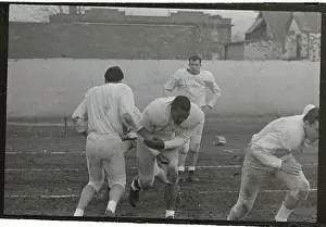 Jim Brown with Teammates at Practice