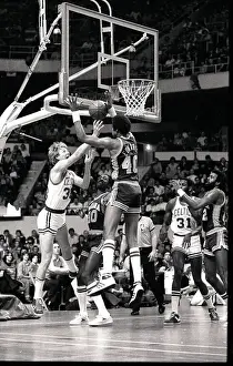 Jim Edwards Blocking Larry Bird's Scoring Attempt