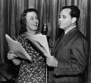Script Prints: Jim and Marian Jordan Broadcasting Fibber McGee and Molly Program