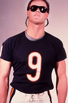 Jim McMahon of The Chicago Bears filming the Super Bowl Shuffle at the Bears Training Camp in Lake Forest, Illinois
