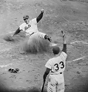 Jim Piersall Sliding Home