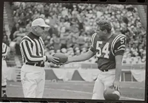 Jim Ringo Receiving Football for his Legendary Efforts