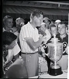 Jim Turnesa Accepting PGA Trophy