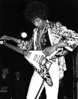 Jimi Hendrix With A Flying V