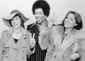 Jimi Hendrix and Friends Giving Peace Sign