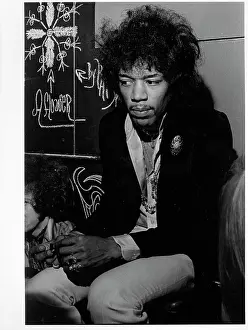 Jimi Hendrix Relaxes Backstage