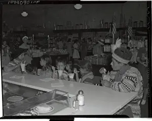 Seminole Prints: Jimmie Billy Having Ice Cream Sodas with His Family at Parlor