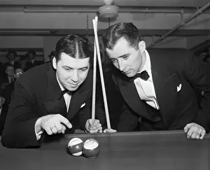Aiming Prints: Jimmy Caras and Willie Mosconi in Billiards Tournament