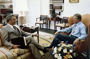 Jimmy Carter and Neil Goldschmidt Sitting in Oval Office