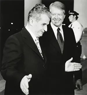 Diplomacy Prints: Jimmy Carter Walking W/Nicolae Ceausescu