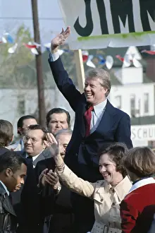 Jimmy Carter Waving with Wife