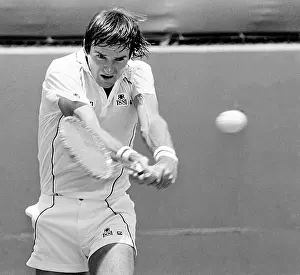Jimmy Connors Prints: Jimmy Connors at Tennis Exhibition Match