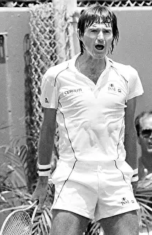 Jimmy Connors Prints: Jimmy Connors at Tennis Exhibition Match