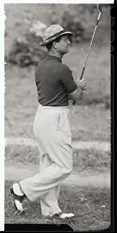 Raised Prints: Jimmy Demaret, Golf Club Raised In Air