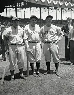 Jimmy Foxx with Babe Ruth and Lou Gehrig