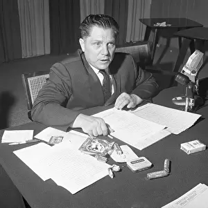 Candy Prints: Jimmy Hoffa Seated at Desk