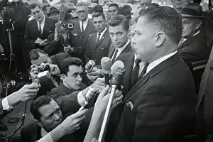 Jimmy Hoffa Speaking to Newsmen