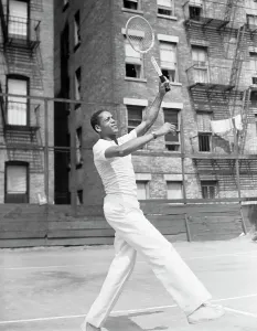 Tennis Court Prints: Jimmy McDaniels Hitting Overhead Shot