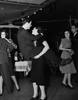 Jitterbug Prints: Jitterbugging Couple Dancing In Club