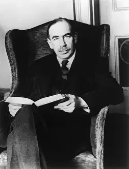 Economist Prints: J.Maynard Keynes Holding a Book