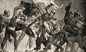 15th Century Prints: Joan Of Arc In Battle/Mural Painting