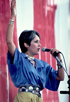 Iconic Concert Prints: Celebrate the Unforgettable Music Event That United the World: Joan Baez On Stage At Live Aid