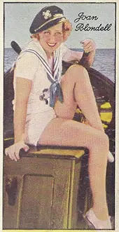 Joan Blondell, Famous Film Stars series, collectible tobacco card, 1935