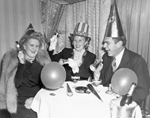 New Years Eve Prints: Joan Caulfield with Parents on New Years